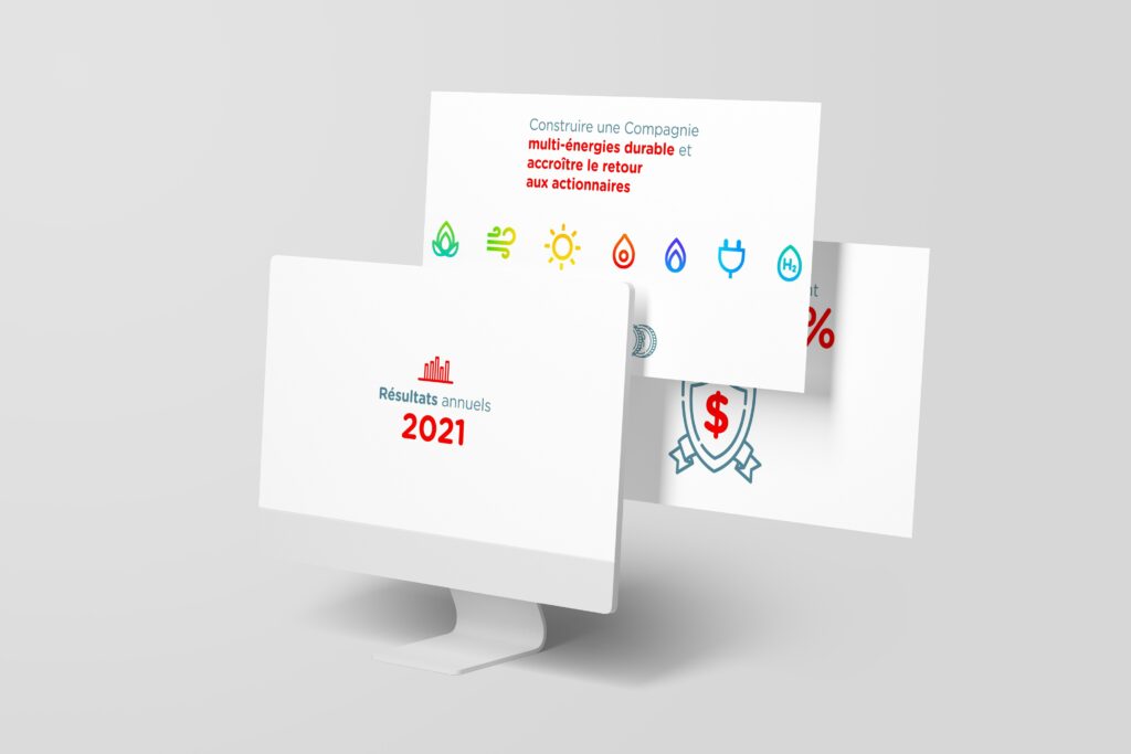 Trois visuels pour Total qui résument les chiffres clés de 2021